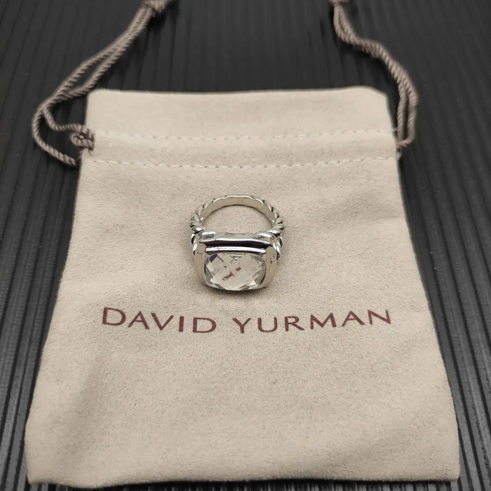 David Yurman square-cut white diamond ring